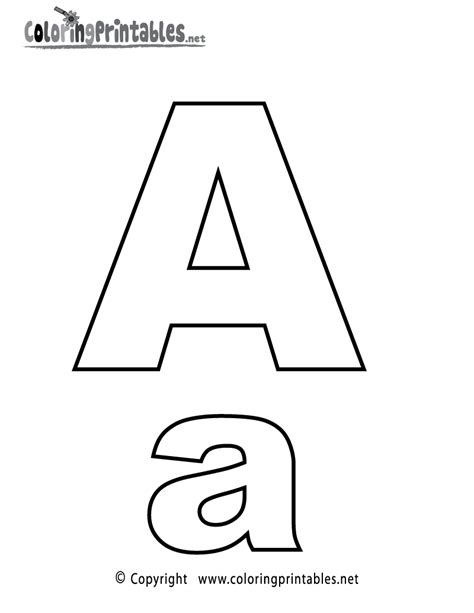 Alphabet Letter A Coloring Page - A Free English Coloring Printable