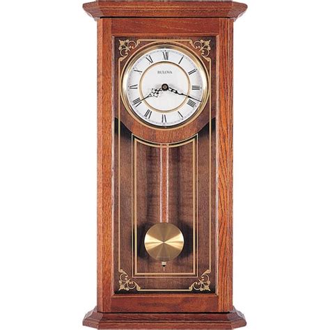 Bulova 26 in. x 12.25 in. Pendulum Wall Clock C3375 - The Home Depot