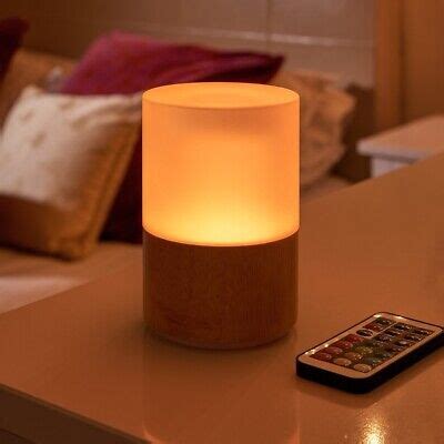 Auraglow Rechargeable Cordless Wireless Colour Changing LED Table Lamp – WOODEN | eBay