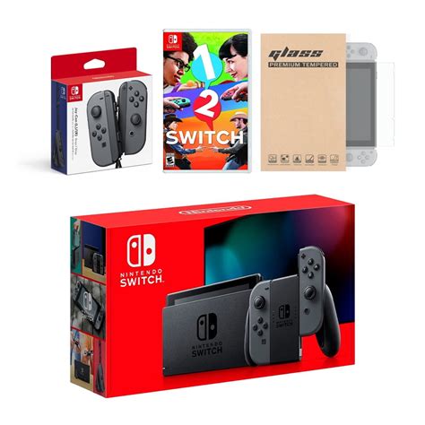 Nintendo Switch Gray Joy-Con Console Bundle with an Extra Pair of Gray ...