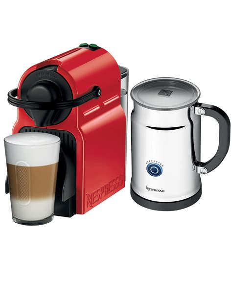 Inissia Red Coffee Machine and Aeroccino | Nespresso