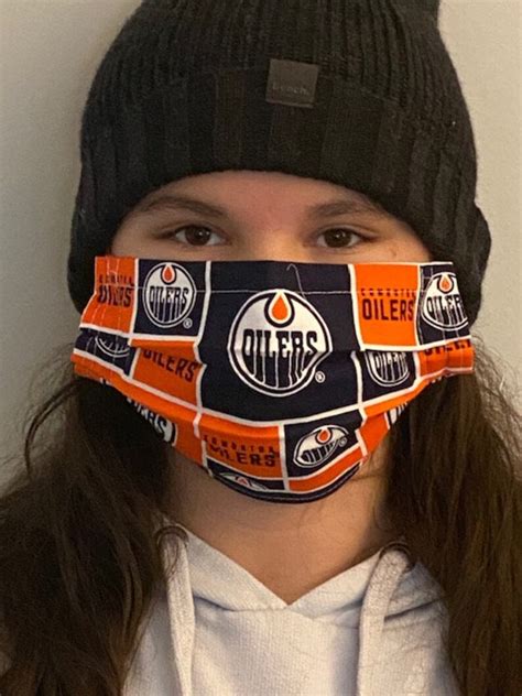 Edmonton Oilers NHL Face Mask Official Fabric with | Etsy