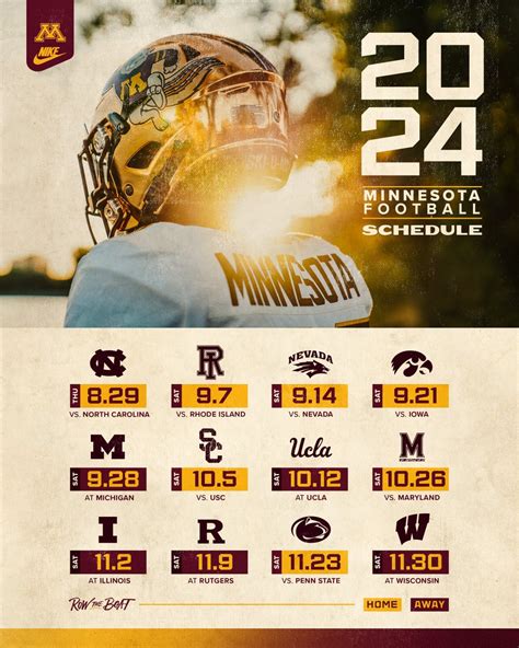 Gopher 2024 Football Schedule - Halie Kerrill