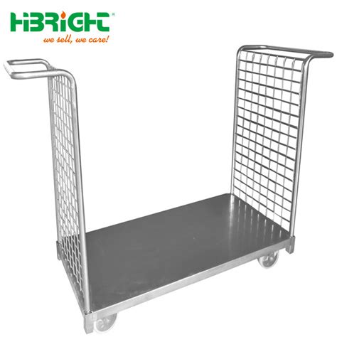 4 Wheels Heavy Duty Hand Trolley Push Cart - Foldable Warehouse Trolley and Flat Trolley Cart