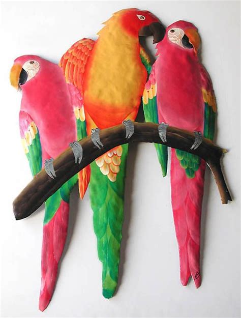 Parrot Wall Hanging Tropical Art Parrot Outdoor Metal Wall | Etsy | Outdoor metal wall art ...