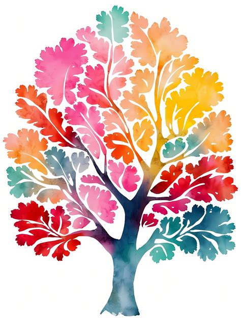 Watercolor Painting Of A Leafy Oak Free Stock Photo - Public Domain ...