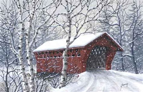 Winter Covered Bridge by Kathy Glasnap | Winter painting, Covered bridges, Painting snow