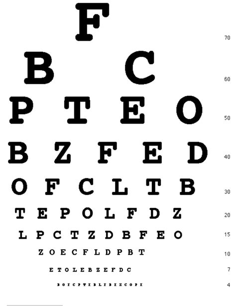 Eye Chart in Word and Pdf formats