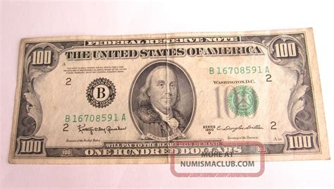 ^1950 - D $100 100 Dollar Bill, Federal Reserve Note, York Serial B16708591a