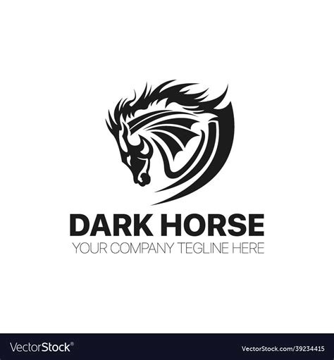 Dark horse logo design template Royalty Free Vector Image