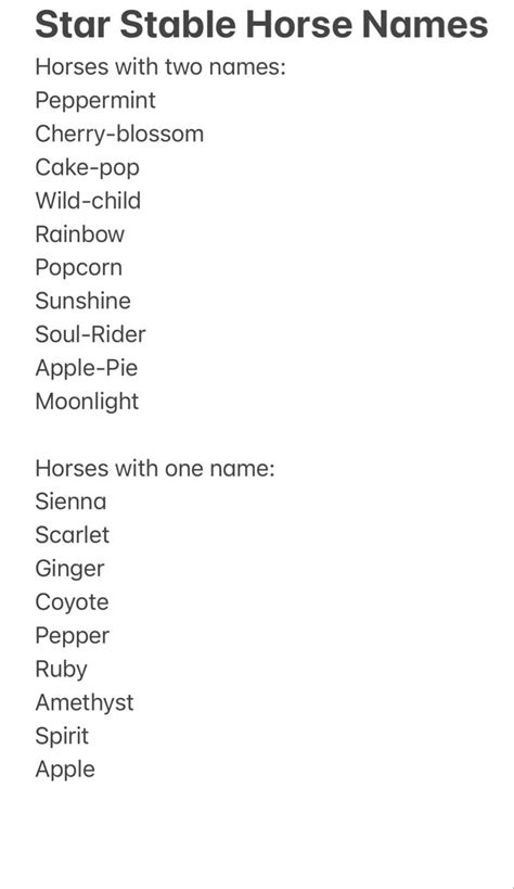 Star Stable Horse Name Ideas in 2022 | Star stable horses, Star stable ...