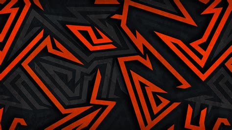 Orange Black Digital Art Shapes Pattern Abstract HD Abstract Wallpapers | HD Wallpapers | ID #71371