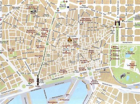 Barcelona old town map - Karte von barcelona, Altstadt (Katalonien ...