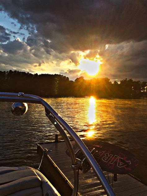 Beautiful sunset on Lake Norman after a monster thunderstorm. | Beautiful sunset, Lake norman ...