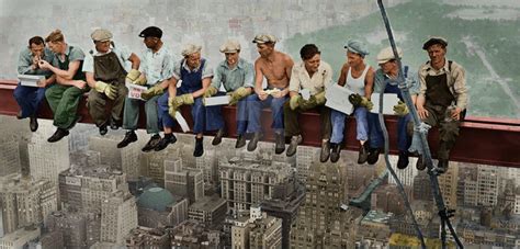 lunch atop a skyscraper colourized by Ed-Head73 on DeviantArt