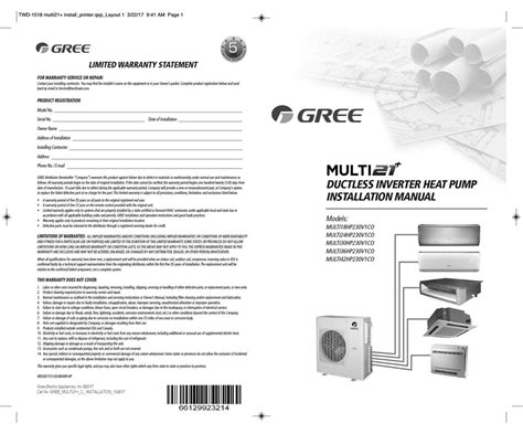 ™Gree Ductless Mini Split Heat Pump Manual Pdf ⭐⭐⭐⭐⭐ - Bedrail for bunkbed