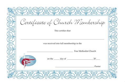 Certificate of Free Methodist Church Membership • LIGHT + LIFE Bookstore