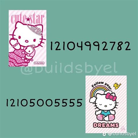 Pin by . on decals | Bloxburg decals codes wallpaper, Cafe hello kitty, Hello kitty pictures