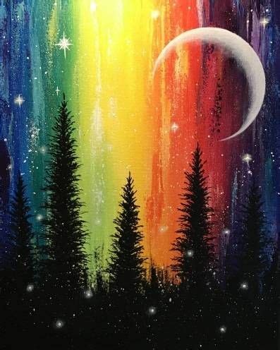 On June 28 at Virtual Event in 2020 | Rainbow painting, Easy canvas painting, Easy canvas art