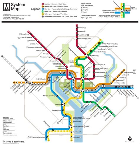 Printable Metro Map Of Washington Dc | Free Printable Maps