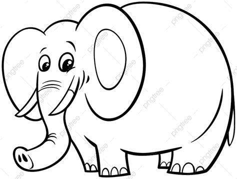 Funny Animal Character Vector Art PNG, Black And White Cartoon Illustration Of Funny African ...