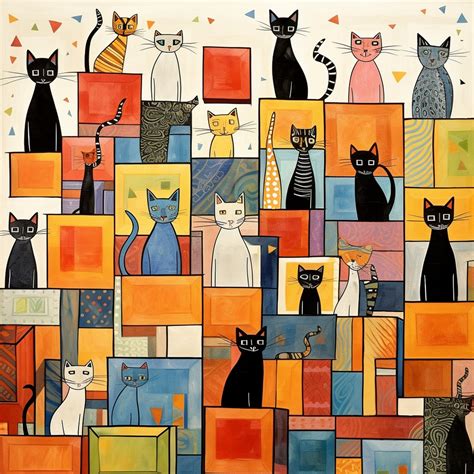 Cats In Boxes Cartoon Art Free Stock Photo - Public Domain Pictures