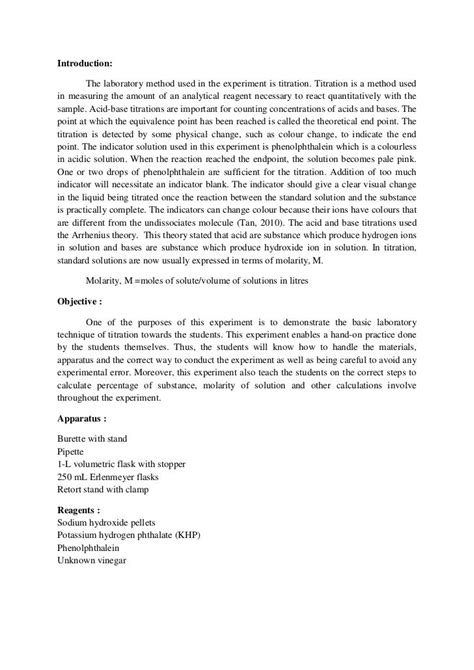 Acid Base Titration Lab Report - MylesldHarrison