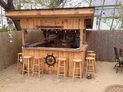 We Built Our Own Beach Bar – Shawn’s Sand Bar and Grill | Diy outdoor bar, Outdoor tiki bar, Bar ...