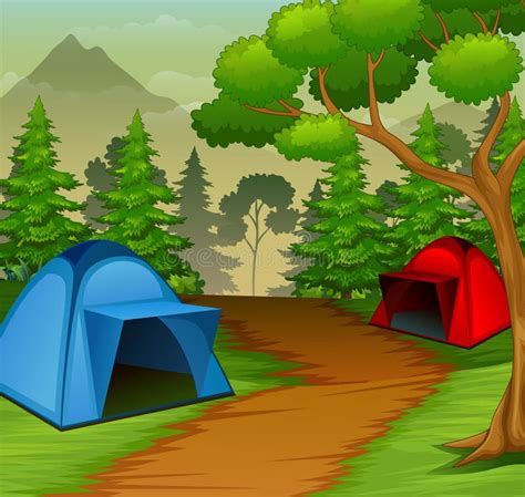 Background of Campsite in the Nature Stock Vector - Illustration of fresh, campfire: 155183197