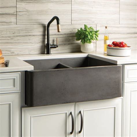 Pin by Larry on Blake in 2021 | Apron sink kitchen, Concrete kitchen, Farmhouse sink kitchen