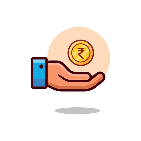 Indian rupee investment with coin and hand concept vector icon. 20574950 Vector Art at Vecteezy