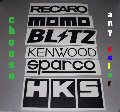 6 car sponsor sticker Decal set/pack Black Color JDM racing decals bumber door | Jdm stickers ...