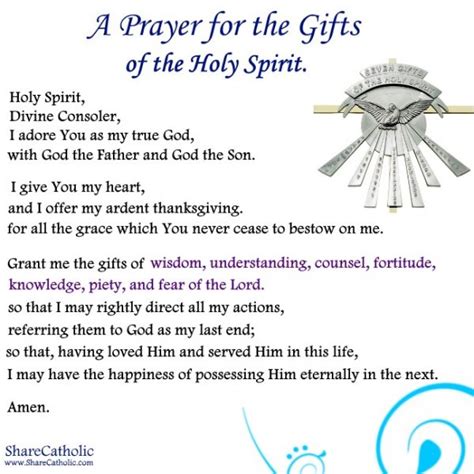 A Prayer for the Gifts of the Holy Spirit