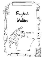 Cover for the English portfolio/folder - ESL worksheet by Lurditas