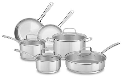 Kitchenaid Stainless Steel 10-Piece Cookware Set (Kc2Ss10Ls) - Walmart.com