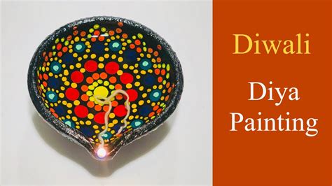 Beautiful Diya Painting || Dot Mandala Art || Diwali Special DIY - YouTube