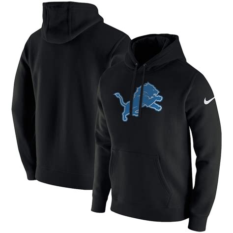 Men's Nike Black Detroit Lions Club Fleece Pullover Hoodie