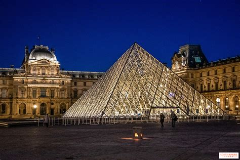 Louvre Pyramid At Night