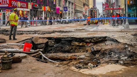 127-year-old water main gives way under NYC's Times Square | CTV News