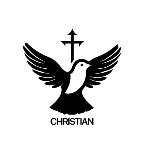 Premium Vector | Christian Logo template with dove pigeon Black and ...