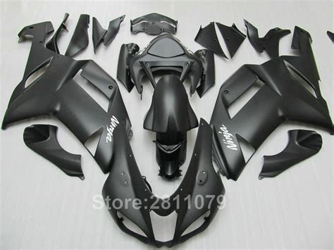 ABS plastic fairing kit for Kawasaki Ninja ZX6R 07 08 matte black motorcycle fairings set ZX6R ...