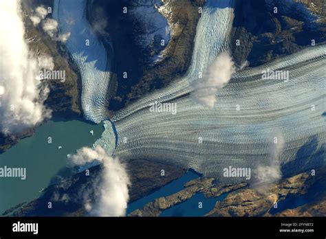 UPSALA GLACIER, ARGENTINA - 08 May 2021 - Aerial view of the Upsala ...