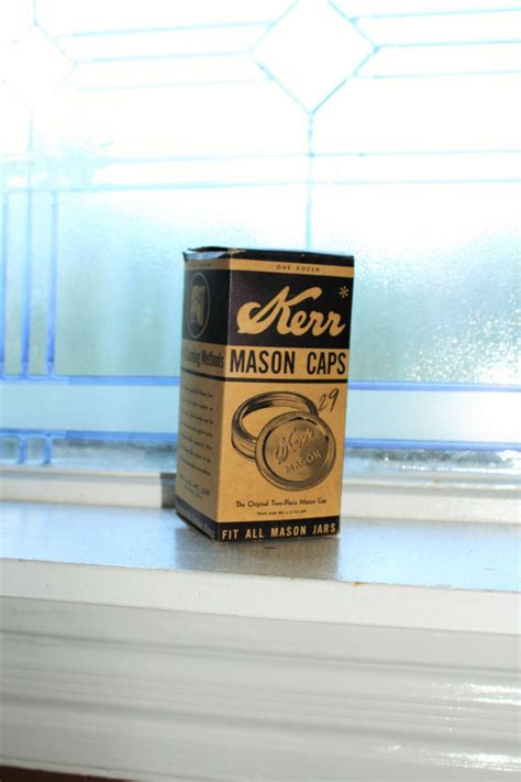 Kerr Mason Jar Lids EMPTY Box Vintage 1930s Farmhouse Decor