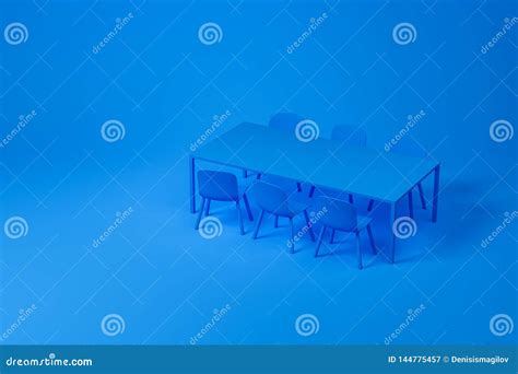 Blue Dining Room Furniture Set on Blue Stock Image - Image of meeting, classic: 144775457
