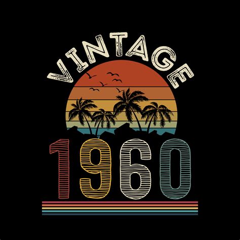 1960 vintage retro t shirt design, vector, black background 11672928 Vector Art at Vecteezy