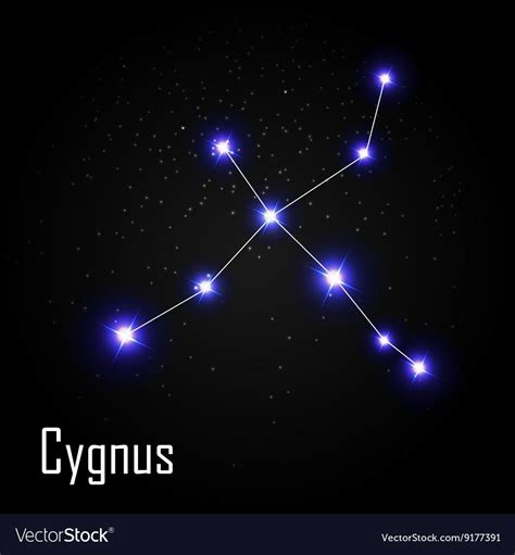 Cygnus Constellation with Beautiful Bright Stars on the Background of ...