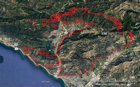 Thomas Fire almost surrounds Ojai, California - Wildfire Today