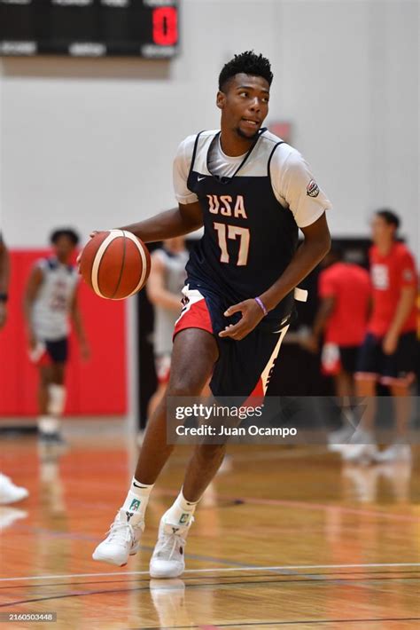 Brandon Miller of the USA Basketball Men's Team dribbles the ball ...