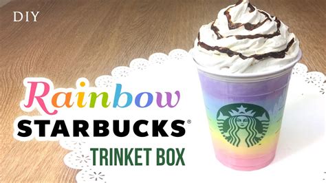 DIY Starbucks Room Decor - RAINBOW Frappuccino Trinket Box! - YouTube