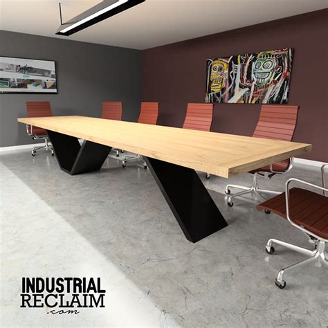 Custom Cantilevered Conference Table - Modern Minimal - Steel & Wood ...